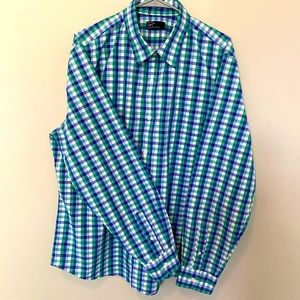 Gap, XL, long sleeve button down, green/blue